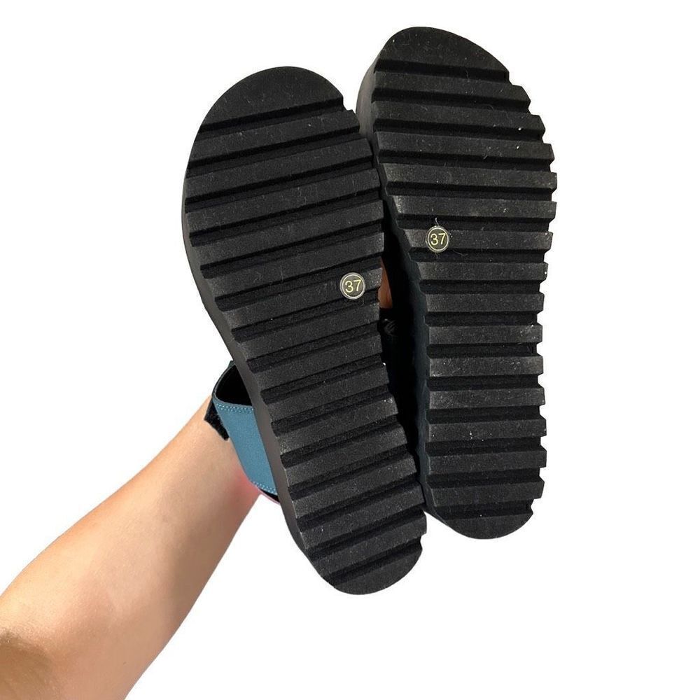 Urban Outfitters Colorful Elastic Platform Sandles Shoes US Size 6 - Picture 7 of 7